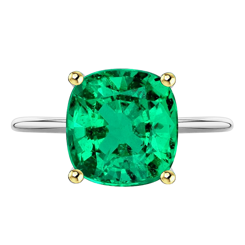 Earth-Mined Emerald Colored Stone Ring – main view