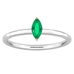 Colombian Emerald Colored Stone Ring – GIA Certified 0.50 ct 14K