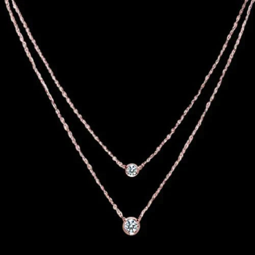 Dainty 2 Row Real Diamond Necklace
