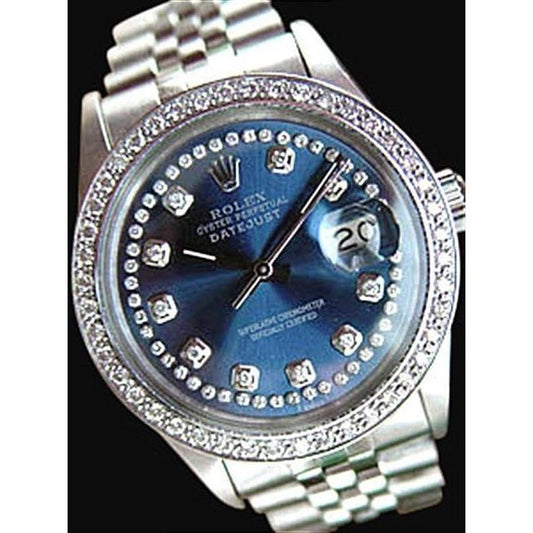 Rolex Mens Watch Blue Diamonds Dial