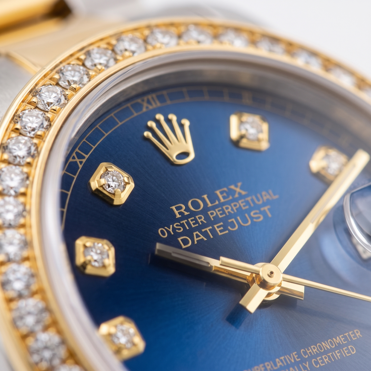 Datejust Rolex Men Yellow Gold Ss Two Tone Watch QUICK SET