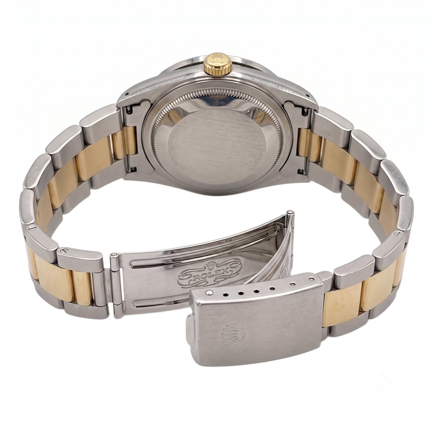 Datejust Rolex Men Yellow Gold Ss Two Tone Watch QUICK SET
