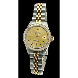 Datejust Champagne Stick Dial Rolex Lady Watch Ss & Bezel