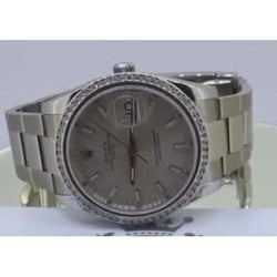 Datejust Midsize Rolex Watch Diamond Bezel Stick Dial Ss