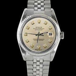 Datejust Rolex Gents Watch Silver Ss Jubilee Bracelet Fluted Beze