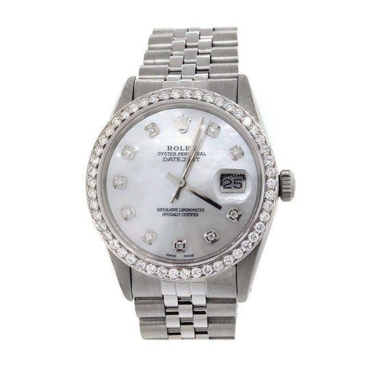 Rolex Mens Watch Diamond Bezel Stainless Steel