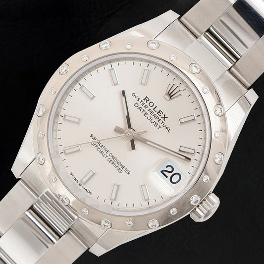 Datejust Rolex Silver Luminous Dial Stainless Steel Women's Watch