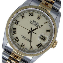 Datejust Rolex Two Tone Watch Man Watch Roman Dial QUICK SET