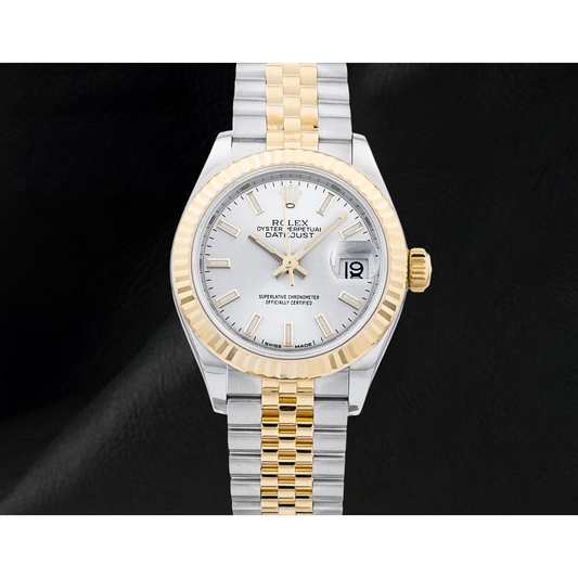 Datejust Rolex 28 mm Women Fluted Bezel Stainless Steel And Gold Watch 279173