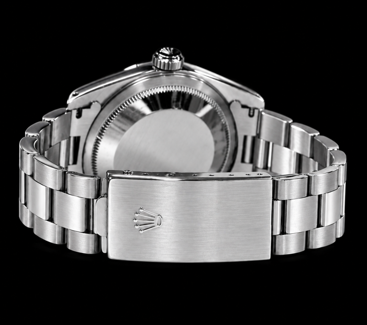 Datejust Rolex 36mm Gray Stick Dial Stainless Steel Watch Oyster Bracelet