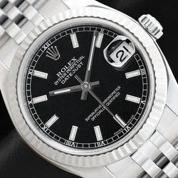 Datejust Rolex Black Luminous Dial 31mm Ladies Watch
