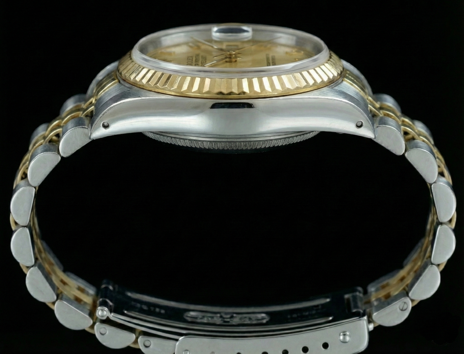 Datejust Rolex Lady Watch Ss & Gold Jubilee Champagne Roman Dial