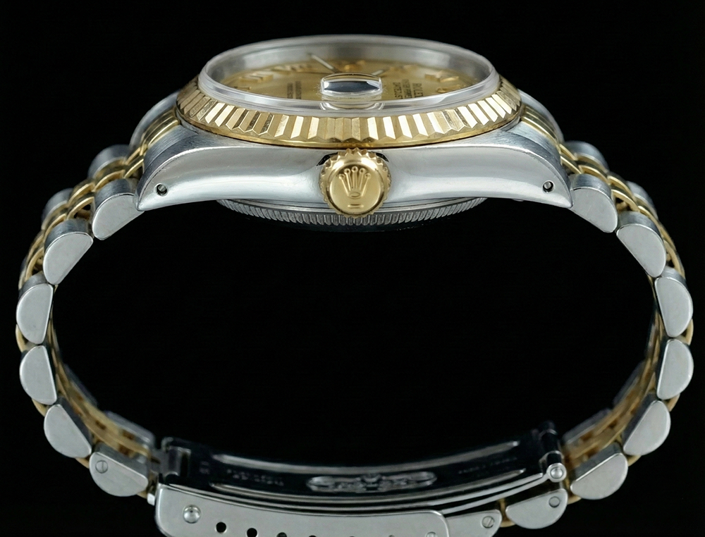Datejust Rolex Lady Watch Ss & Gold Jubilee Champagne Roman Dial