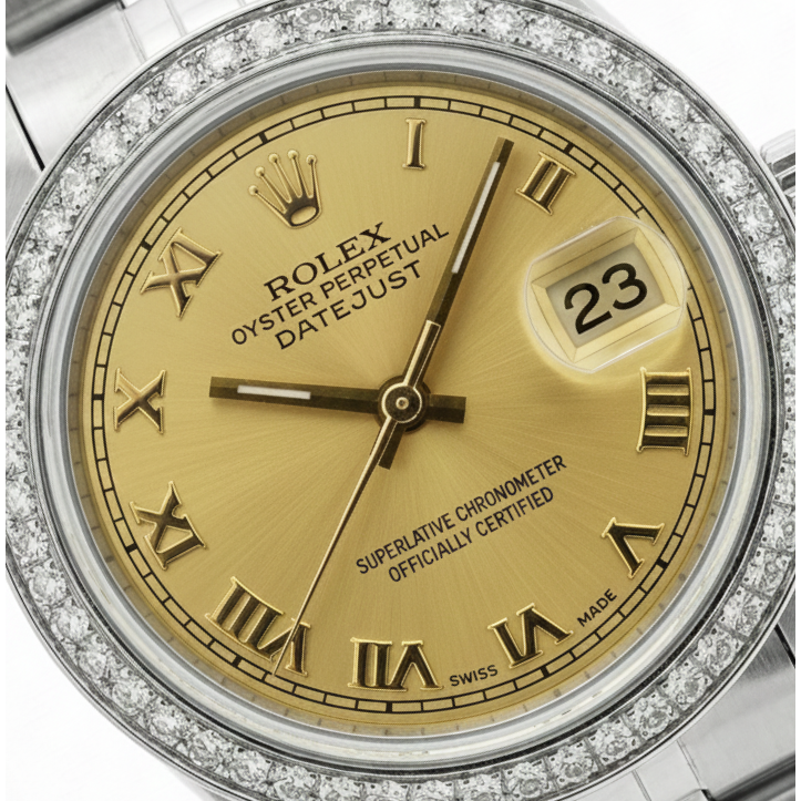 Datejust Ss Jubilee Lady Watch Rolex Diamond Bezel