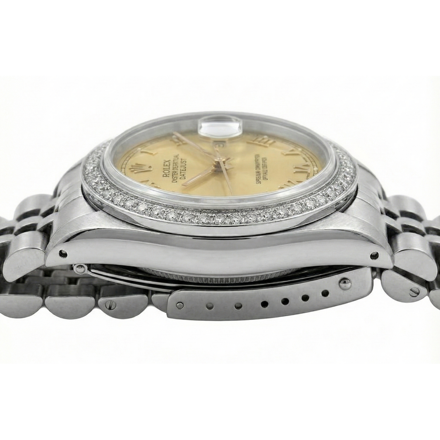 Datejust Ss Jubilee Lady Watch Rolex Diamond Bezel