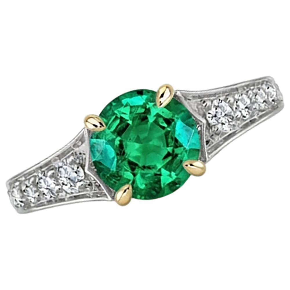 Brilliant Emerald Precious Stone Ring 2.50 ct – angle view