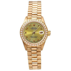 Diamond Bezel Champagne Arabic Gold Presidential Watch Rolex Dj