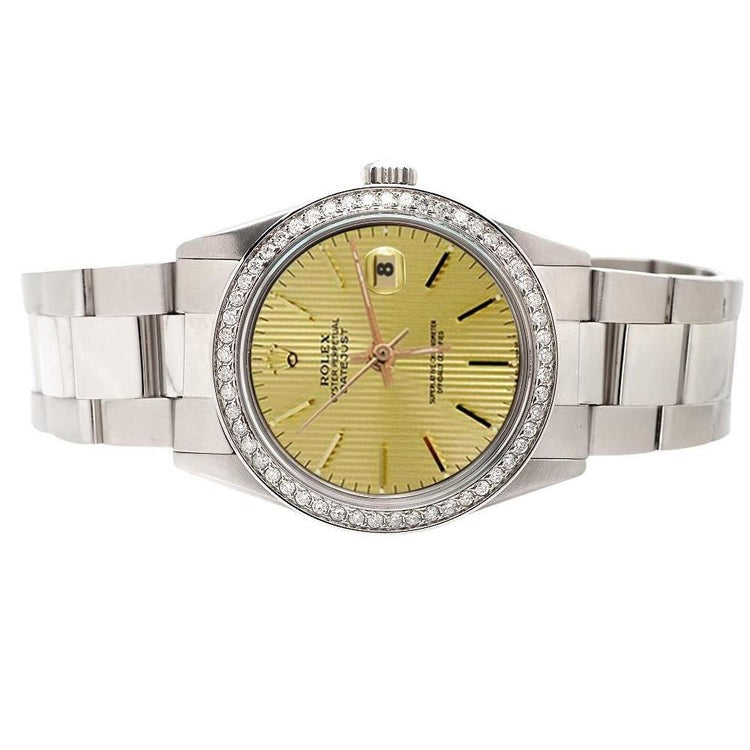 Oyster Bracelet Ss Date Just Watch Rolex Stick Dial