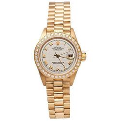 Diamond Bezel Pyramid Roman Dial Rolex Dj Watch President Style Yg