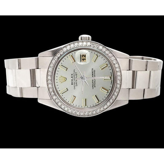 Ss Oyster White Stick Dial Rolex Datejust Watch