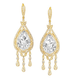 Authentic Antique Cushion Brilliant Diamond Chandelier Earring