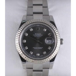 Diamond Dial Fluted Bezel Rolex Men Watch Datejust Ii Ss