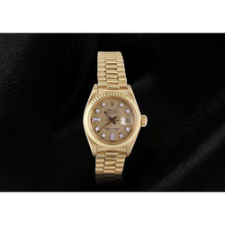 Diamond Dial Rolex Presidential Gold Watch Champagne Brushed Dial