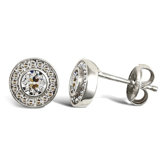 Brilliant Diamond Stud Earrings 1-ct 14 Karat White Gold – main view
