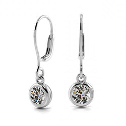 14K White Gold Antique Cushion Brilliant Diamond Earrings 0.75 ct