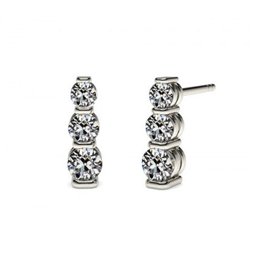 Earth Mined Diamond Long Drop Earrings 3.50 Carats Old Miner White Gold
