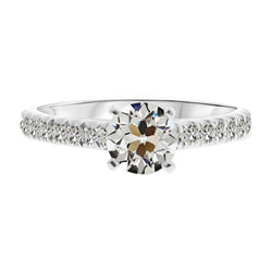 Diamond Solitaire with Side Stones – Old Mine Cut 2 ct 14 Karat