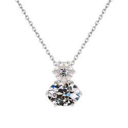 Natural Brilliant Diamond Pendant Necklace 2.50 ct – 14K White