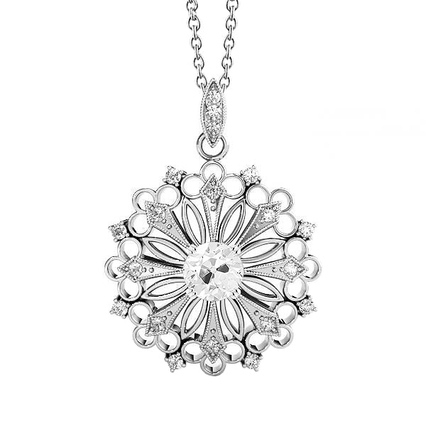 Authentic Fine Diamond Drop Pendant – main view