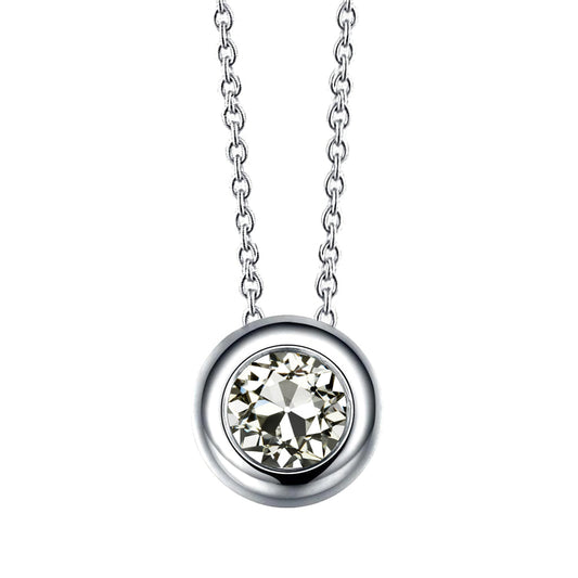 Drop Pendant 14K White Gold with Brilliant Diamond – main view