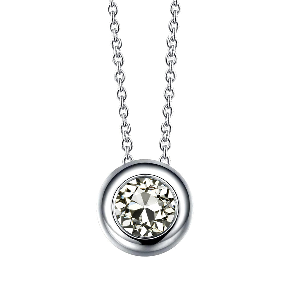 Old Mine Cut Brilliant Diamond ring in 14K White Gold – main view