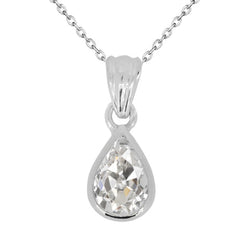 Old Mine Cut Fine Diamond Pendant Necklace in 14K White Gold – 2