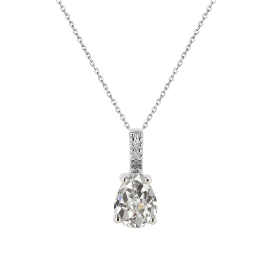 Handmade Diamond Drop Pendant 2 ct – main view