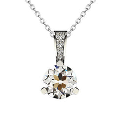 1.50 ct Brilliant Diamond Pendant Necklace in 14 Karat White Gold