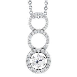 Drop Pendant 14 Karat White Gold – Brilliant Diamond Antique