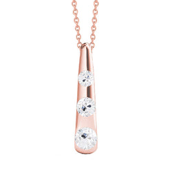 14 Karat Rose Gold Diamond Pendant – 1-ct Old Mine Cut