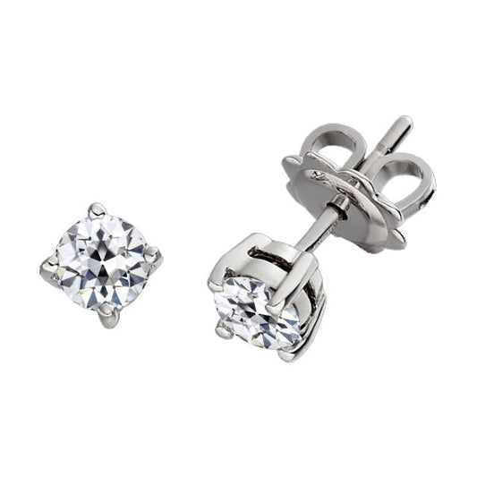 Real Brilliant Diamond Earrings 2 ct 14 Karat White Gold – main view