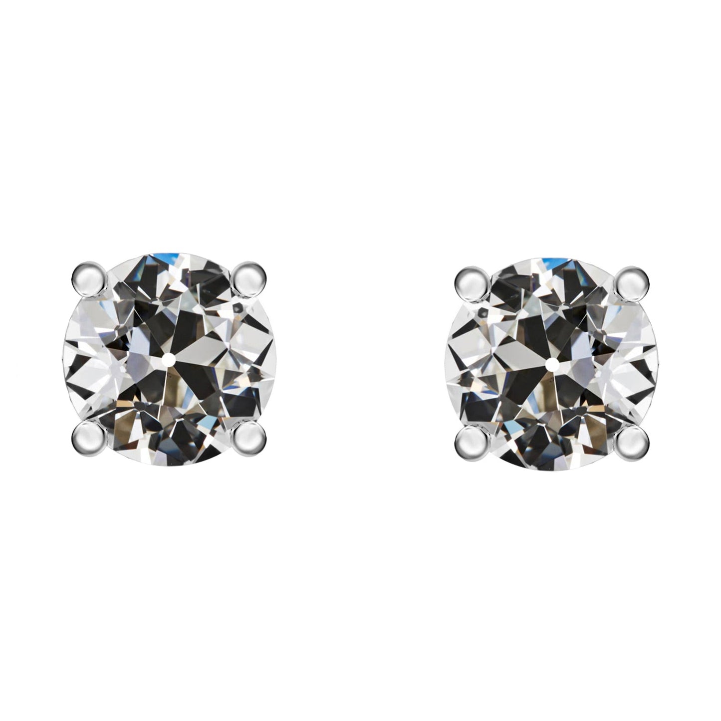 Antique Cushion Fine Diamond ring in 14K White Gold – main view