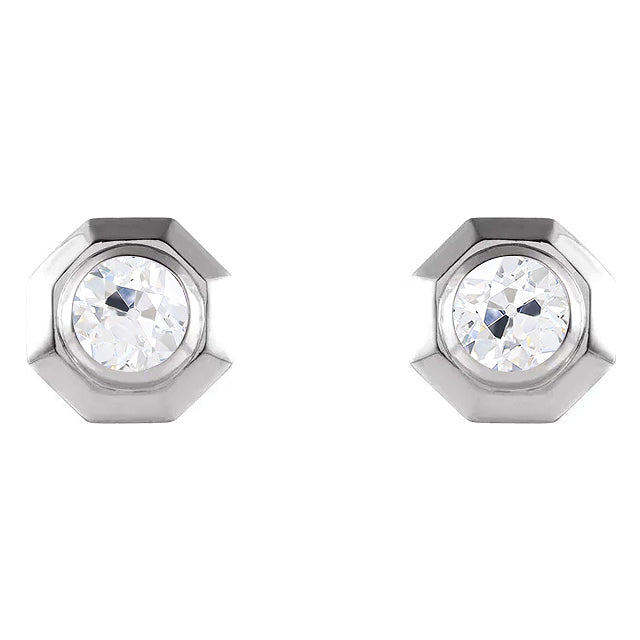 Fine Diamond Drop Earrings 1-ct 14 Karat White Gold – main view