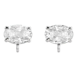 Natural Antique European Diamond Stud Earrings 3.50 ct