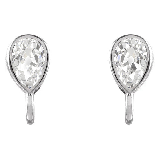 Natural Brilliant Diamond Drop Earrings 2 ct 14 Karat White Gold – main view