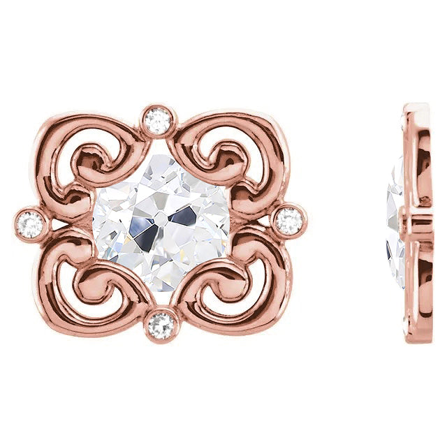 Brilliant Diamond Stud Earrings 3.25-ct 14 Karat Rose Gold – front view
