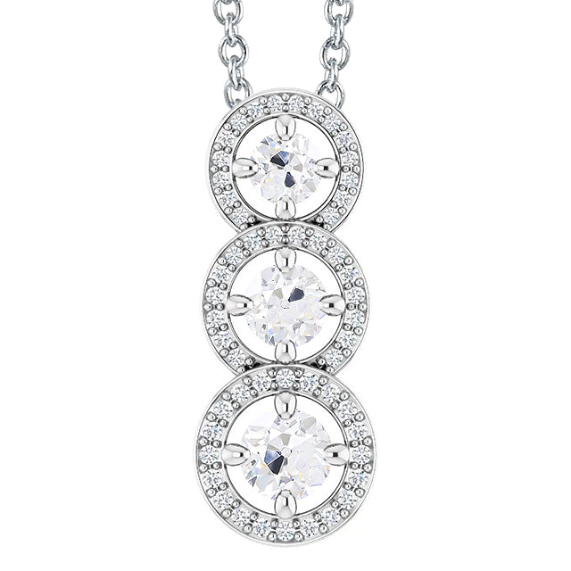 Fine Diamond Drop Pendant 1-ct 14K White Gold – main view