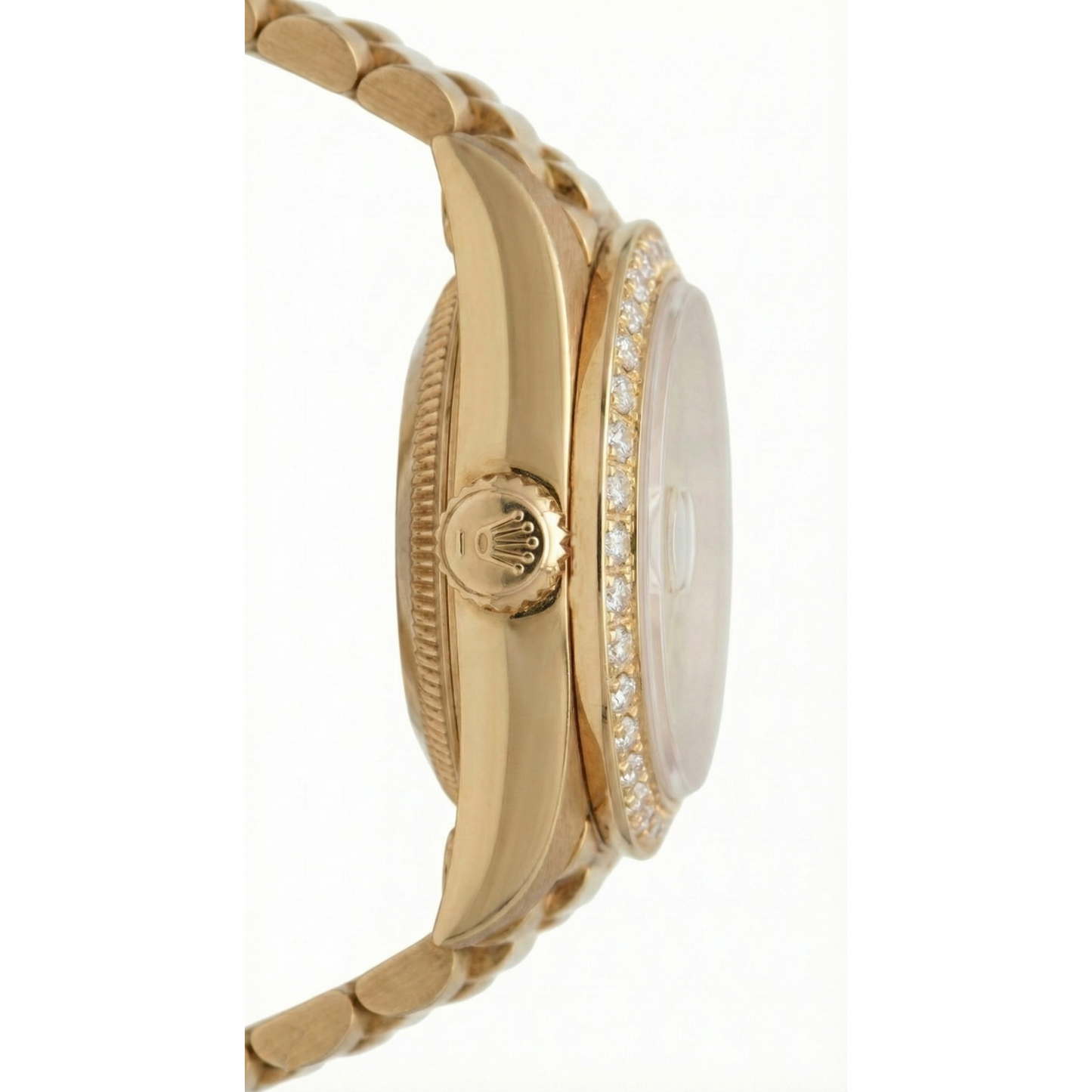 Diamond Bezel Champagne Arabic Gold Presidential Watch Rolex Dj