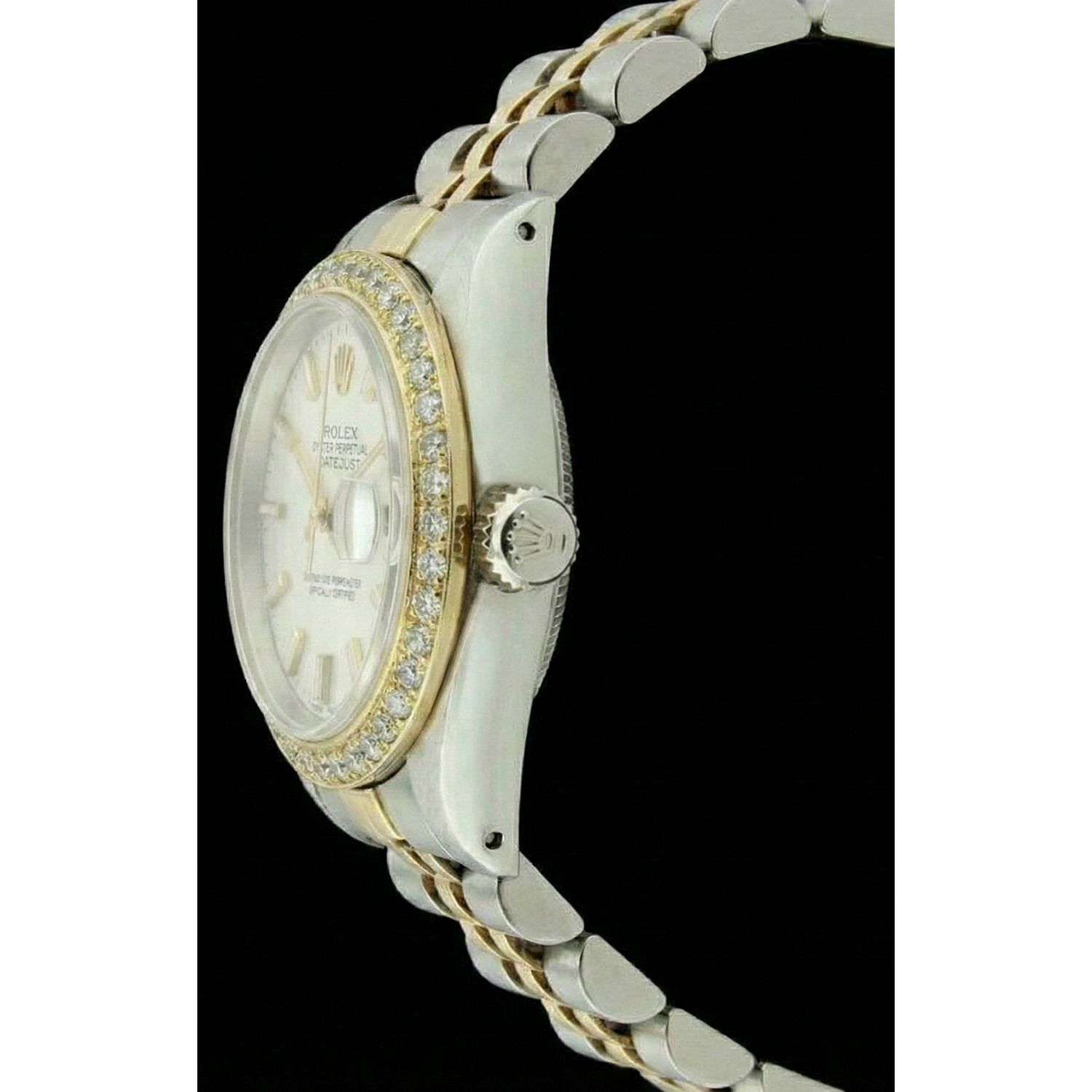 Diamond Bezel Lady Rolex Datejust Watch Two Tone Jubilee Bracelet