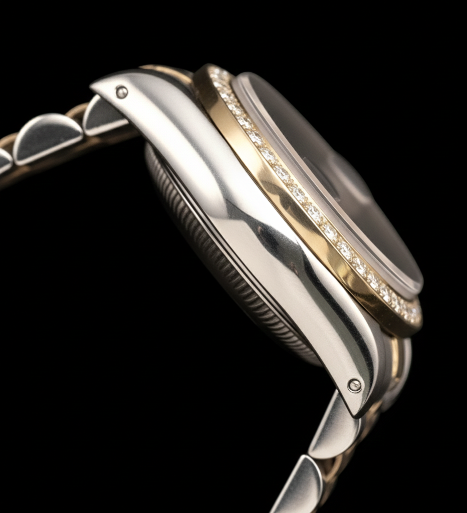 Diamond Bezel Rolex Datejust Lady Watch Dial Jubilee Ss & Gold